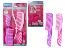 144 of 2 Piece Combs With Rubber Handle