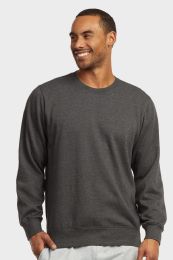 12 Pieces Mens Light Weight Fleece Sweatshirts In Charcoal Grey Size X Large - Mens Sweat Shirt