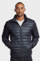 12 Pieces Men's Puff Jacket In Navy Size Small - Mens Jackets