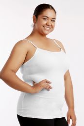 72 Wholesale Mopas Ladies Cotton Camisole Plus Size In White