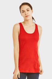 72 Wholesale Cottonbell Ladies Loose Fit Jersey Tank Top In Red Size Large