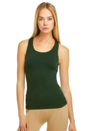 72 Wholesale Sofra Ladies Racerback Tank Top In Dark Green