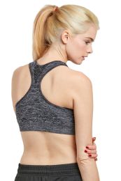 72 Pieces Sofra Ladies Sports Bra With Pad In Heather Grey - Womens Active Wear