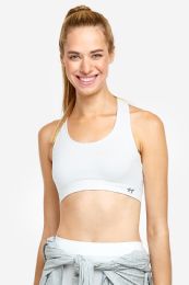 72 Pieces Sofra Ladies Seamless Sports Bra In White - Womens Active Wear