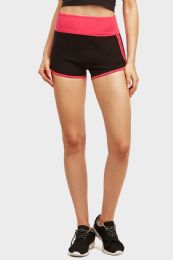 36 Wholesale Mopas Ladies TwO-Tone Dolphin Shorts In Pink And Black