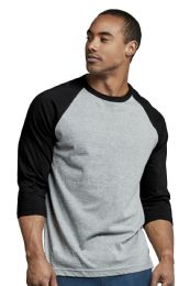 30 Pieces Top Pro Mens Baseball Tee Size 2x Large In Black And Light Grey - Mens T-Shirts