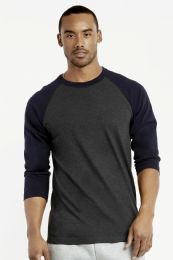 30 Wholesale Top Pro Mens Baseball Tee Size Small In Navy And Charcoal Grey