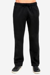 12 Wholesale Knocker Mens Heavy Weight Fleece Sweatpants In Black Size Small