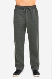 24 Wholesale Knocker Mens Heavy Weight Fleece Sweatpants In Charcoal Grey Size Medium