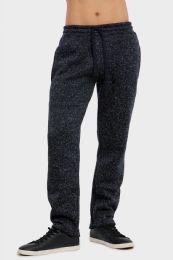12 Wholesale Knocker Men's Medium Weight Fleece Spacedye Sweatpants In Navy Size Xxx Large