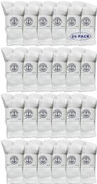 24 Pairs Yacht & Smith Wholesale Kids Crew Socks, With Free Shipping , Sock Size 6-8 (white) - Boys Crew Sock
