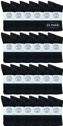 24 Pairs Yacht & Smith Wholesale Kids Crew Socks, With Free Shipping , Sock Size 6-8 (black) - Boys Crew Sock