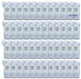 48 Pairs Yacht & Smith Women's Cotton Terry Cushioned Athletic White Crew Socks - Womens Crew Sock