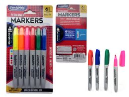 144 Bulk 6 Piece Permanent Markers In Assorted Colors
