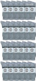 24 Wholesale Yacht & Smith Wholesale Kids Crew Socks, With Free Shipping , Sock Size 4-6 (gray)