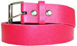36 Units of Neon Pink Mixed Size Plain Belt - Belts