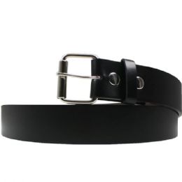 12 Wholesale Black Buckle Belts For Adults - Mixed Size