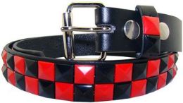 36 Pieces Kids Studded Belts In Black And Red - Kid Belts