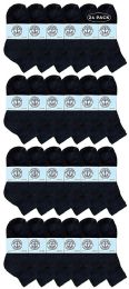 24 Wholesale Yacht & Smith Wholesale Kids Mid Ankle Socks, With Free Shipping Size 6-8 (black)