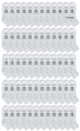 72 Pairs Yacht & Smith Wholesale Kids Mid Ankle Socks, With Free Shipping Size 6-8 (white) - Boys Ankle Sock