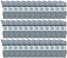 36 Pairs Yacht & Smith Wholesale Kids Crew Socks,with Free Shipping Size 4-6 (gray) - Boys Crew Sock
