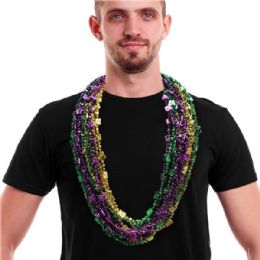 12 Pieces Mardi Gras Breaded Beads 48 Inch Cards & Dice Bead Necklaced - Party Necklaces & Bracelets