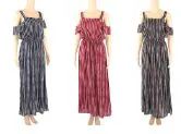48 of Womens Summer Fashion Striped Sun Dress In Assorted Sizes