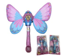 24 Wholesale Light And Sound Fairy Bubble Wand With Wings
