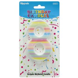 144 Pieces Birthday Candle Number Eight Rainbow - Birthday Candles