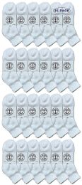 24 Pairs Yacht & Smith Wholesale Bulk Women's Mid Ankle Socks, With Free ShippinG- Size 9-11 (white) - Womens Ankle Sock