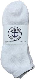 120 Bulk Yacht & Smith Men's Cotton Terry Cushioned No Show Ankle Socks, Size 10-13 White