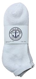 240 Wholesale Yacht & Smith Men's Cotton Terry Cushioned No Show Ankle Socks, Size 10-13 White