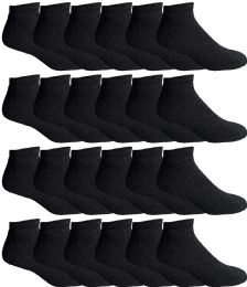 24 Bulk Yacht & Smith Men's Wholesale Bulk No Show Ankle Socks, With Free Shipping - Size 10-13 (black)
