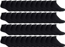 48 Pairs Yacht & Smith Men's Wholesale Bulk No Show Ankle Socks,with Free Shipping - Size 10-13 (black) - Mens Ankle Sock
