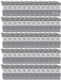 120 Wholesale Yacht & Smith Men's Cotton Athletic Terry Cushioned Gray Crew Socks