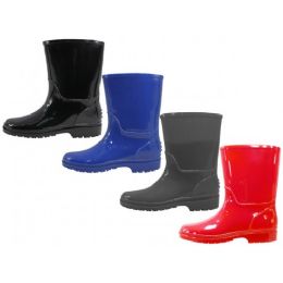 24 Pairs Youth's Water Proof Soft Plain Rubber Rain - Girls Boots