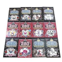 24 Pieces 280pc Temporary Tattoo Book - Tattoos and Stickers