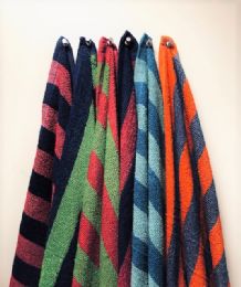 Economy Multi Stripe Beach Towel 6 Different Colors 100 Percent Cotton