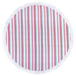 12 Wholesale Round Beach Towels In Pink 100 Percent Cotton 60x60 Round