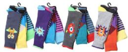 12 Pairs Mens Elegant Patterned Dress Socks - Mens Dress Sock
