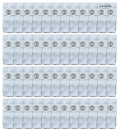 48 Pairs Yacht & Smith Wholesale Kids Tube Socks,with Free Shipping(6-8 White) - Boys Crew Sock