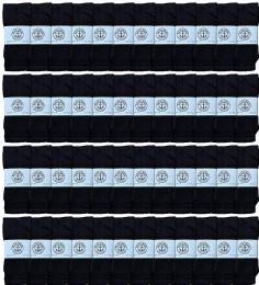 48 Wholesale Yacht & Smith Kids 12 Inch Cotton Tube Socks Solid Black Size 6-8