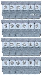 24 Wholesale Yacht & Smith Kid's Cotton 12" Inch Terry Cushioned Athletic Gray Tube Socks