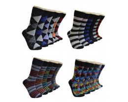 288 Wholesale Men's Assorted Styles Crew Socks