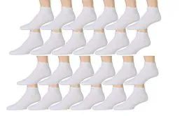 120 Pairs Yacht & Smith Wholesale Bulk Kids Mid Ankle Socks, With Free Shipping Size 4-6 (white) - Girls Ankle Sock