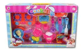 12 Pieces Cooking Time Kitchen And Tea Play Set - Toy Sets