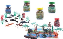 24 Pieces Dinosaur Farm Reptile Ocean And Jungle Bucket - Toy Sets