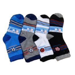 48 Wholesale Boy's Quarter Socks 6-8 [sports]