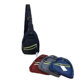 72 Pieces Solid Color Shoulder Bag With Neon Reflective Stripes - Shoulder Bags & Messenger Bags
