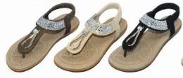 36 Wholesale Women T Strap Summer Sandals Beach Platform Beads Flip Flops Thong Flat Shoes